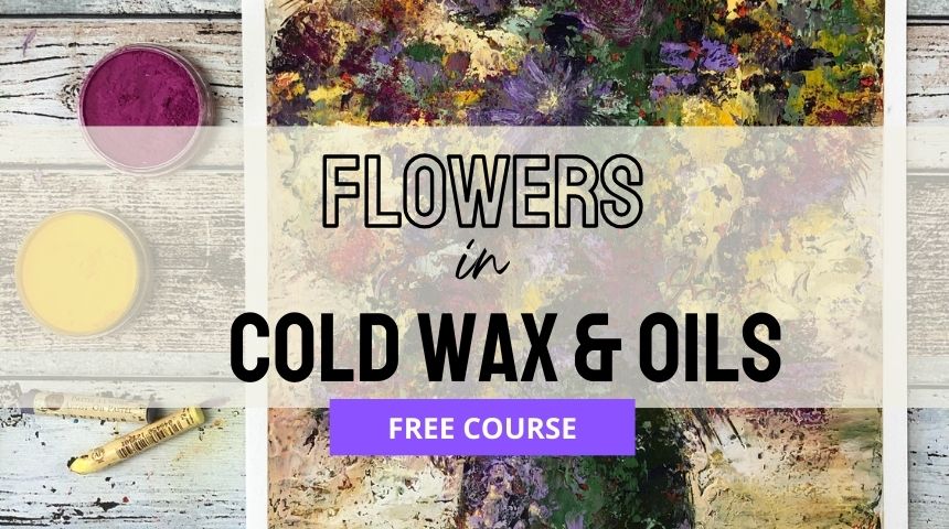 Abstract Flowers in Oils and Cold Wax Medium